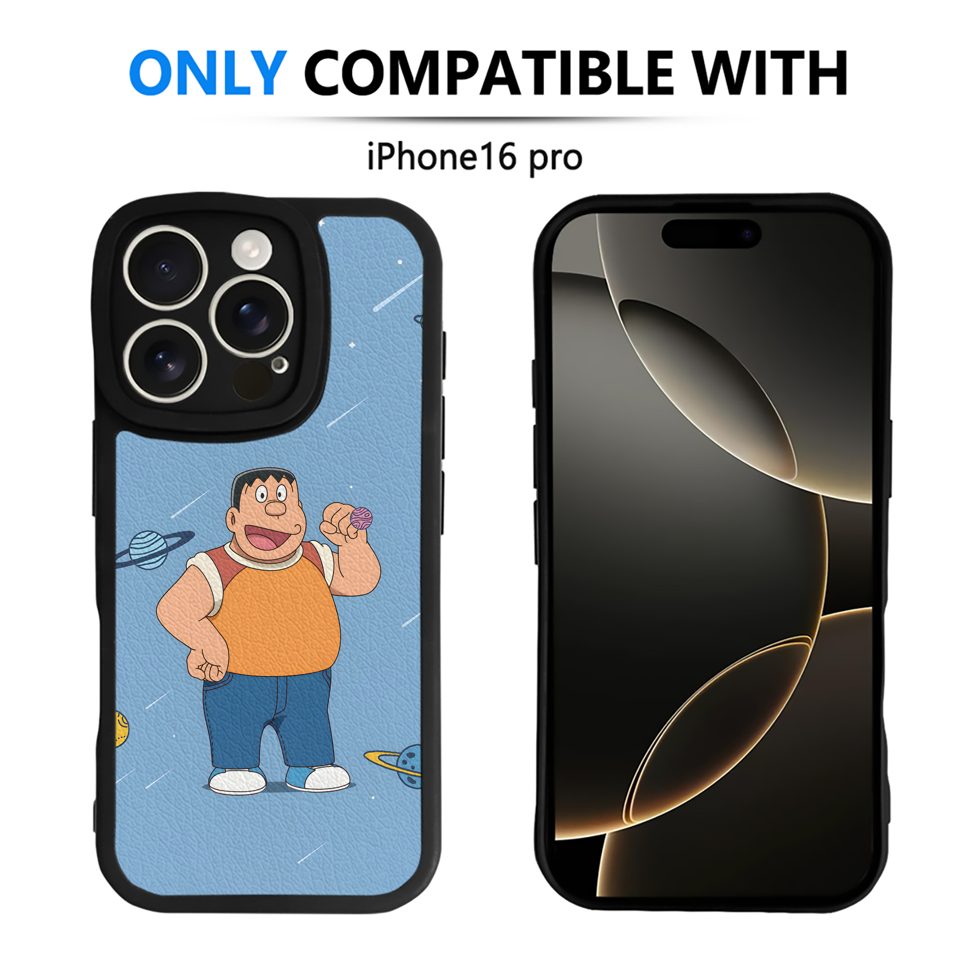 （画像用） ドラえもん Doraemon 【iPhone 16シリーズ対応】シリコンスマホケース（レザー調） 材質：シリコン